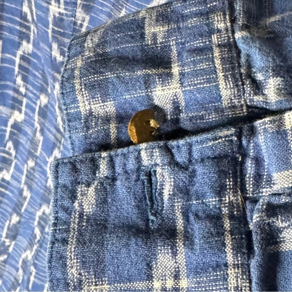 The Territory Ahead Blue Stripe Blouse - Size Large - 3/4 Sleeves - Picture 6 of 12